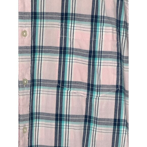 Sonoma men's pink plaid button down dress shirt size XL - Picture 4 of 6